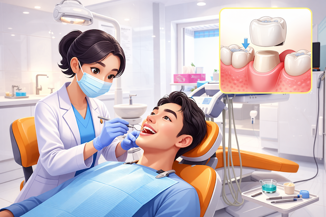 Porcelain dental crown procedure at Lina Dental Clinic Ho Chi Minh City